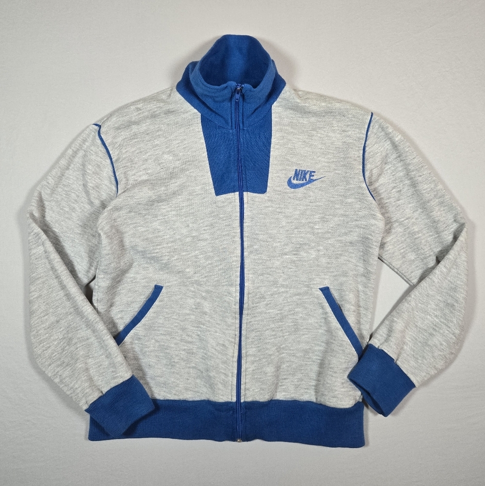 Vtg Rare 70s 80s Nike Orange Tag Blue Grey Full Zip Track Jacket Sportswear M